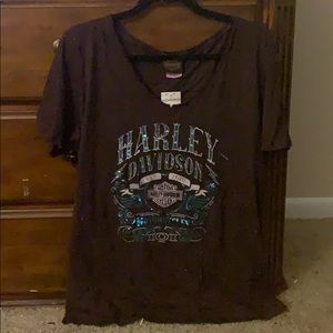 Harley Davidson brown tee shirt